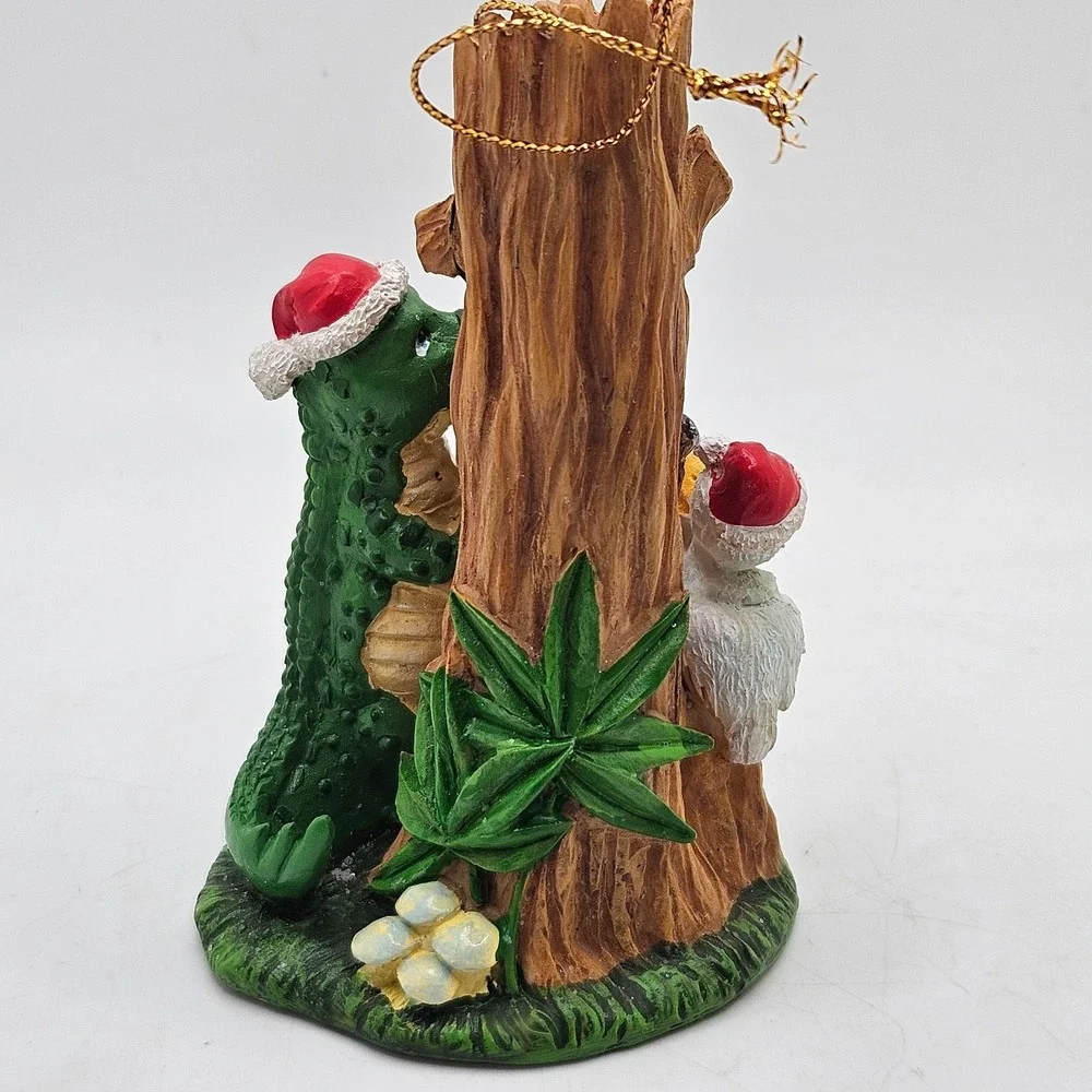 Vintage Christmas Alligator Bird Bunny Tree Ornament Figurine Woodland Holiday